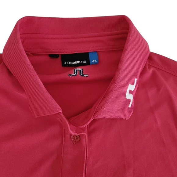 J. LINDEBERG Tour tech slim fit polo golf pink (coral) large - Picture 4 of 10